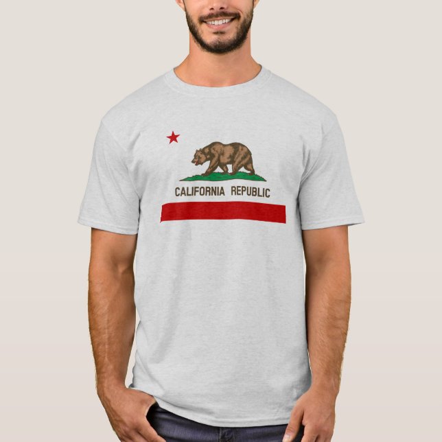 Camiseta Bandera estatal de la República de California (Anverso)