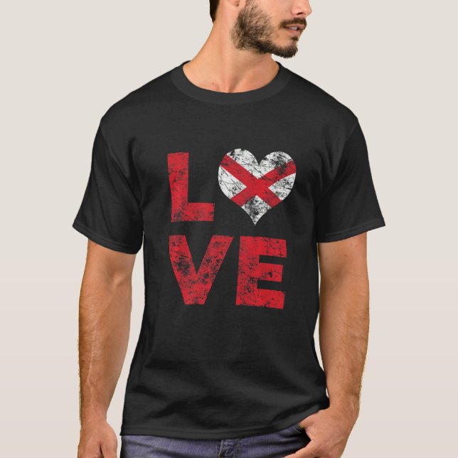 Camiseta Bandera estatal de Love Vintage Alabama (Anverso)