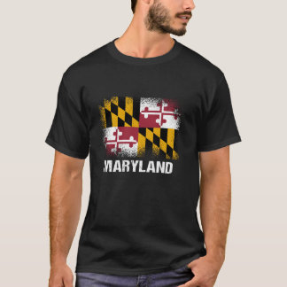 Camiseta Bandera Estatal De Maryland Manga Larga A La Camis