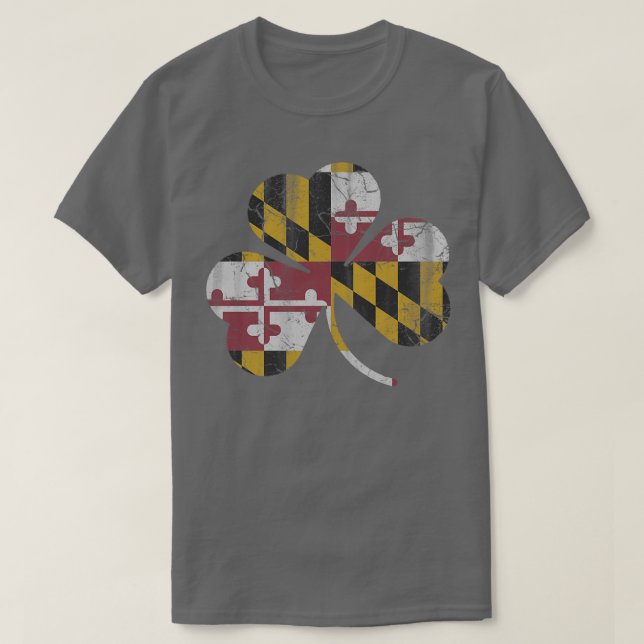 Camiseta Bandera estatal de Maryland Shamrock (Diseño del anverso)