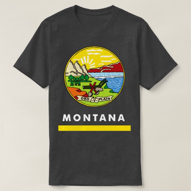 Camiseta Bandera Estatal de Montana (Diseño del anverso)