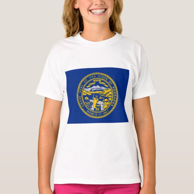 Camiseta Bandera Estatal de Nebraska (Anverso)