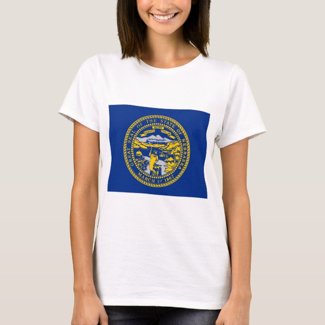 Camiseta Bandera Estatal de Nebraska (Anverso)