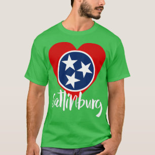 Camiseta Bandera estatal en forma de corazón de Gatlinburg 