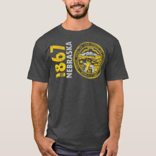 Camiseta Bandera Estatal Retro 1867 Nebraska