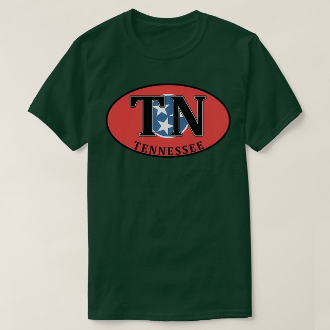 CAMISETA BANDERA ESTATAL TENNESSEE EURO OVAL NASHVILLE MEMP (Diseño del anverso)