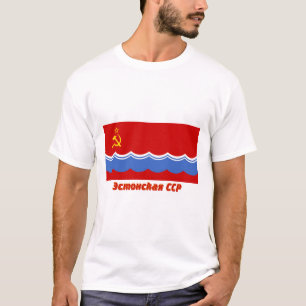 Camiseta Bandera estonia de SSR con nombre