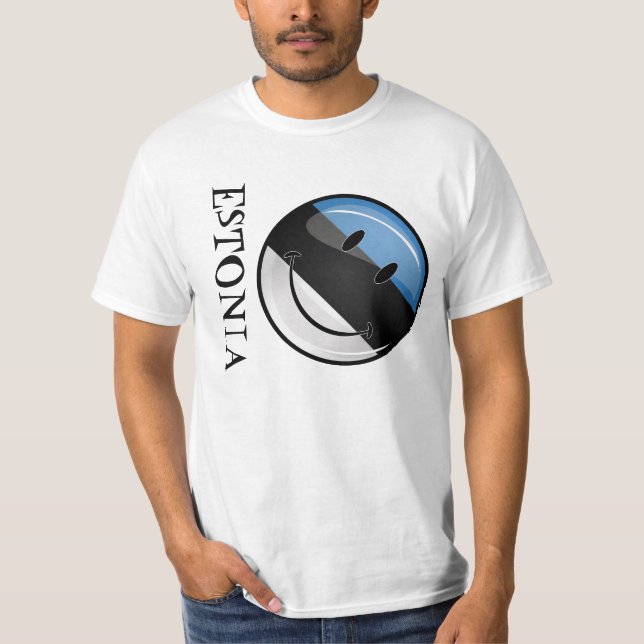 Camiseta Bandera estonia sonriente (Anverso)