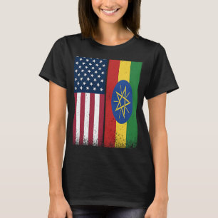 Camiseta Bandera Etíope, EEUU Y Etiopía Banderas Orgullosas