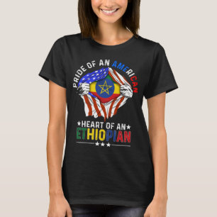 Camiseta Bandera etíope estadounidense extranjera