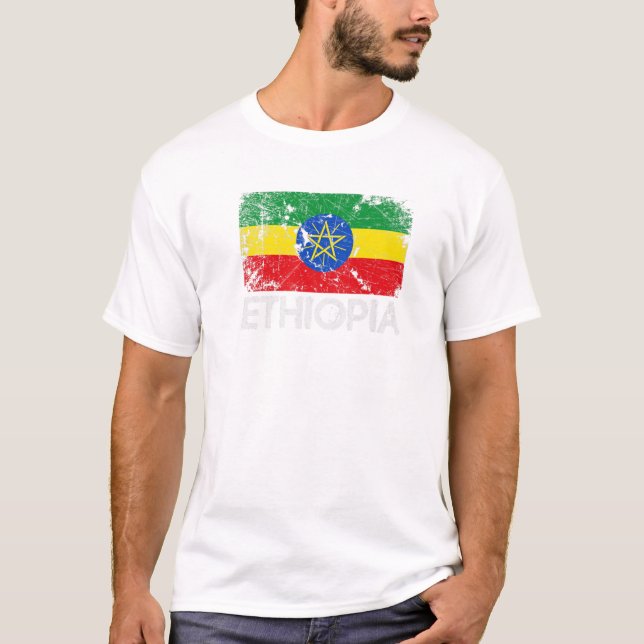 Camiseta Bandera etíope | Vintage Hecho En Etiopía Regalo (Anverso)