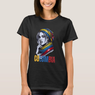 Camiseta Bandera femenina refuerza los souvenirs colombiano