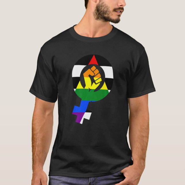 Camiseta Bandera feminista del Orgullo Directo (Anverso)
