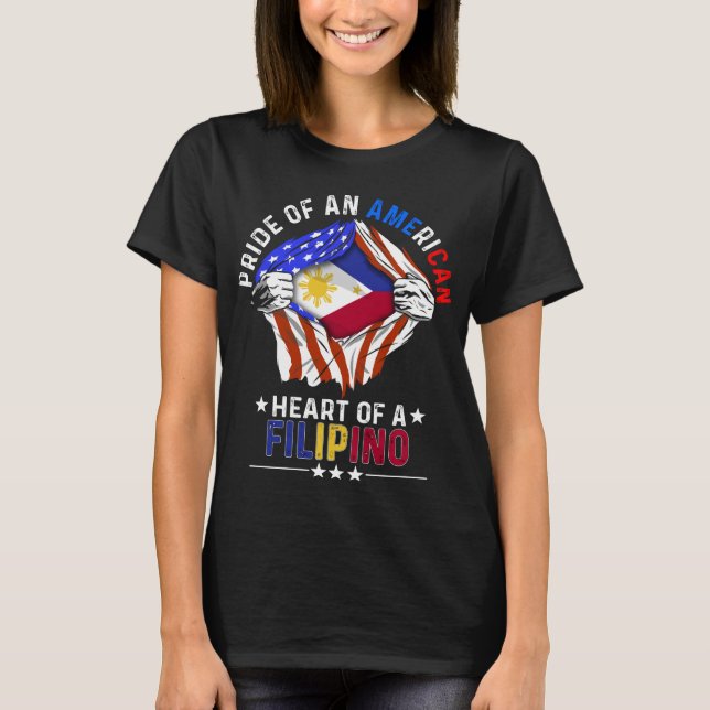 Camiseta Bandera filipina estadounidense de Filipinas en el (Anverso)