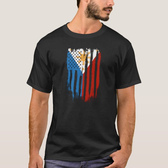 Camiseta Bandera filipina mitad americana mitad filipina (Anverso)