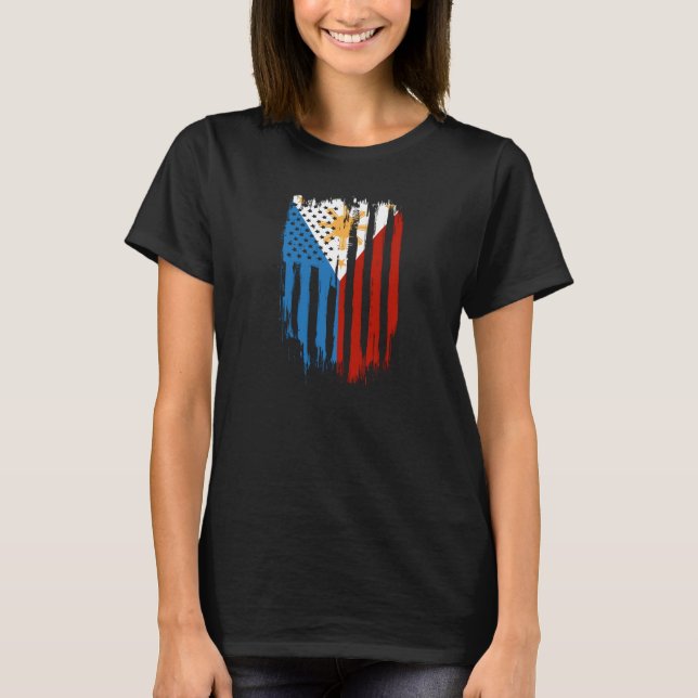 Camiseta Bandera filipina mitad americana mitad filipina (Anverso)