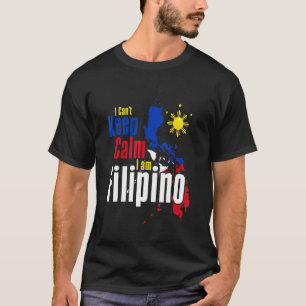Camiseta Bandera filipina que no puedo mantener tranquila a