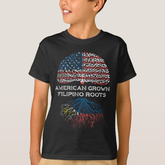 Camiseta Bandera Filipina Regalo Mujeres Hombres Raíces de  (Anverso)