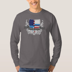 Camiseta Bandera Finlandés-Americana del escudo