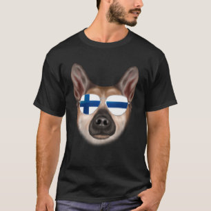 Camiseta Bandera finlandesa Bolsillo noruego Buhund Dog Fin