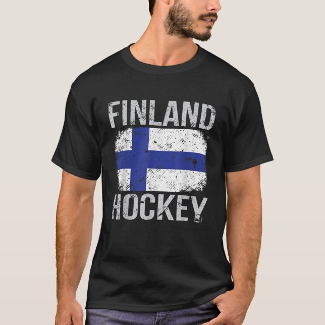 Camiseta Bandera finlandesa de hockey en barco (Anverso)