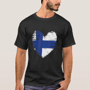 Camiseta Bandera finlandesa del Corazón Orgullo finlandés