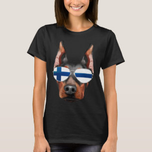Camiseta Bandera finlandesa Doberman Pinscher Dog