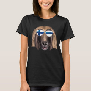 Camiseta Bandera finlandesa Hound Perro Afganistán Bolsillo