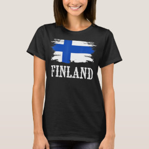 Camiseta Bandera finlandesa vintage que amo a Finlandia