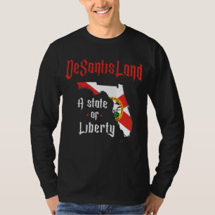 Camiseta Bandera Fl Del Mapa Florida Del Estado De La Liber
