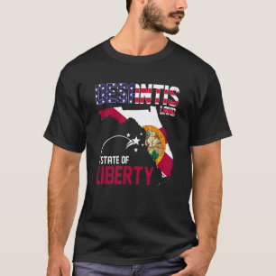 Camiseta Bandera Fl Del Mapa Florida Del Estado De La Liber