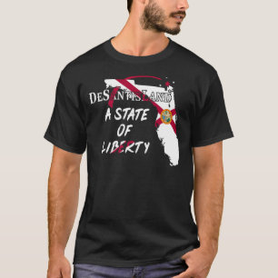 Camiseta Bandera Fl Del Mapa Florida Del Estado De La Liber