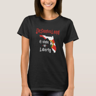 Camiseta Bandera Fl Del Mapa Florida Del Estado De La Liber