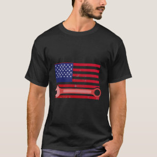 Camiseta Bandera Francesa Americana Para Mecánica