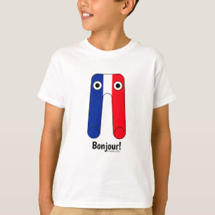 Camiseta Bandera Francesa Azul Blanco Rojo Bonjour!