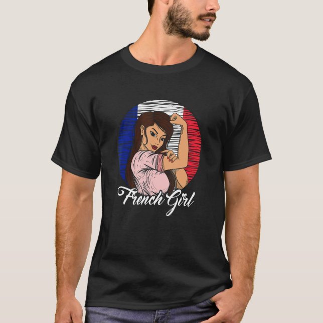 Camiseta Bandera francesa Chica francés (Anverso)
