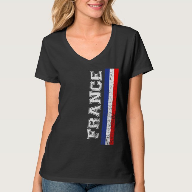 Camiseta Bandera francesa de apoyo al país del orgullo de s (Anverso)