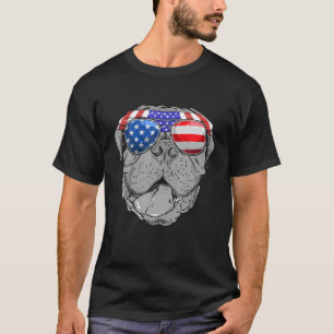 Camiseta Bandera Francesa De Gafas De Sol De Perro Martillo