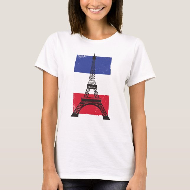 Camiseta Bandera francesa de París (Anverso)