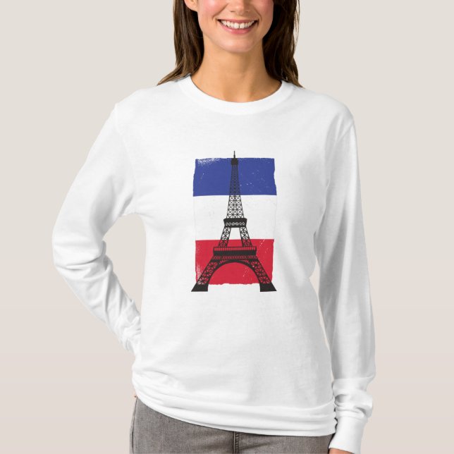 Camiseta Bandera francesa de París (Anverso)
