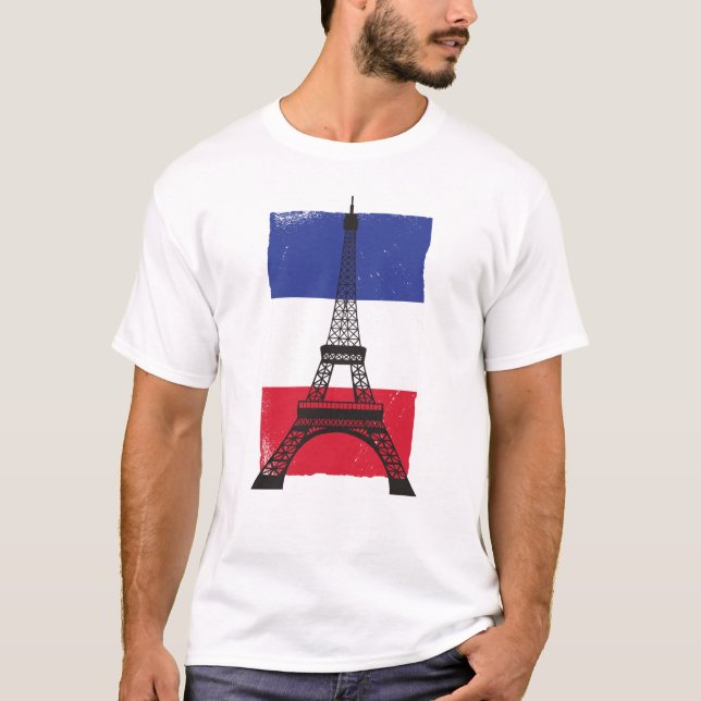 Camiseta Bandera francesa de París (Anverso)