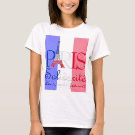 Camiseta Bandera francesa de París Torre Eiffel Solidarité