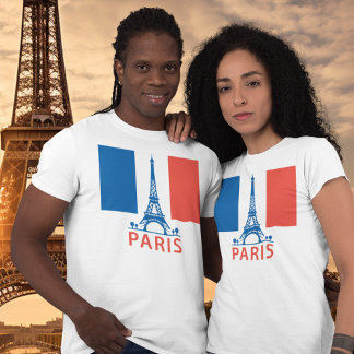 Camiseta Bandera francesa de París y Torre Eiffel