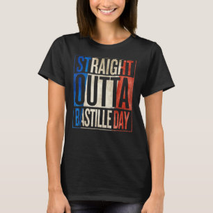 Camiseta Bandera Francesa del Día de la Bastilla en las afu