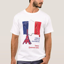 Camiseta Bandera francesa del Día de la FUNDACIÓN Patriótic