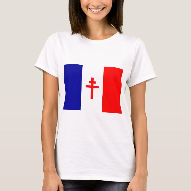 Camiseta Bandera francesa libre de las fuerzas (Anverso)