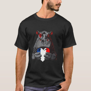 Camiseta Bandera Francesa Rinoceronte Orgullo Francés Raíce