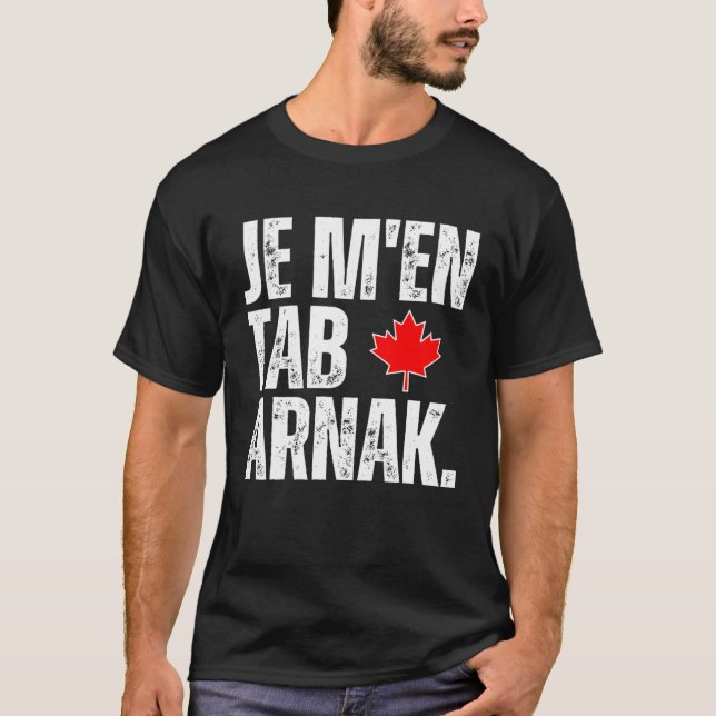 Camiseta Bandera franco-canadiense de lengua tabarnak Mapl  (Anverso)