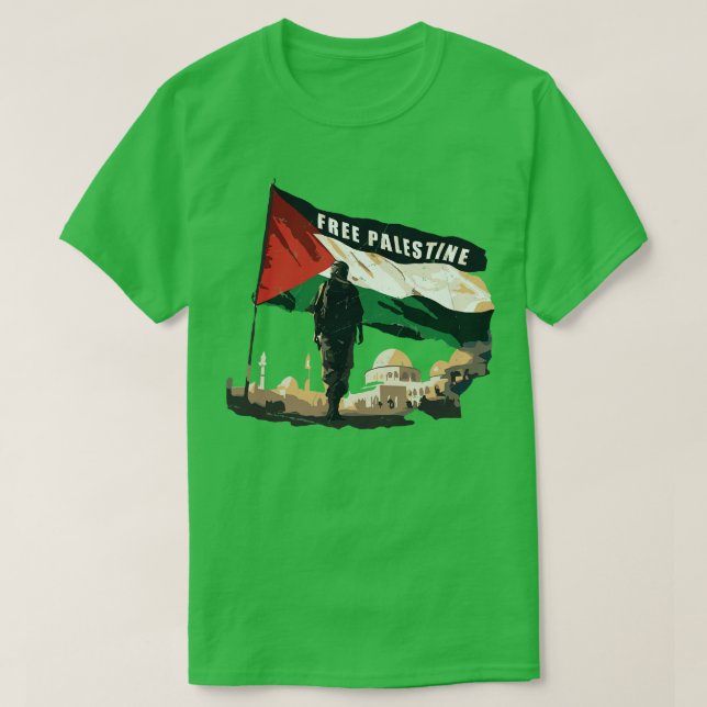 Camiseta Bandera Free Gaza Retro Palestina (Diseño del anverso)