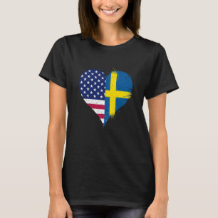 Camiseta Bandera fresca vintage de EE. UU. Suecia para suec